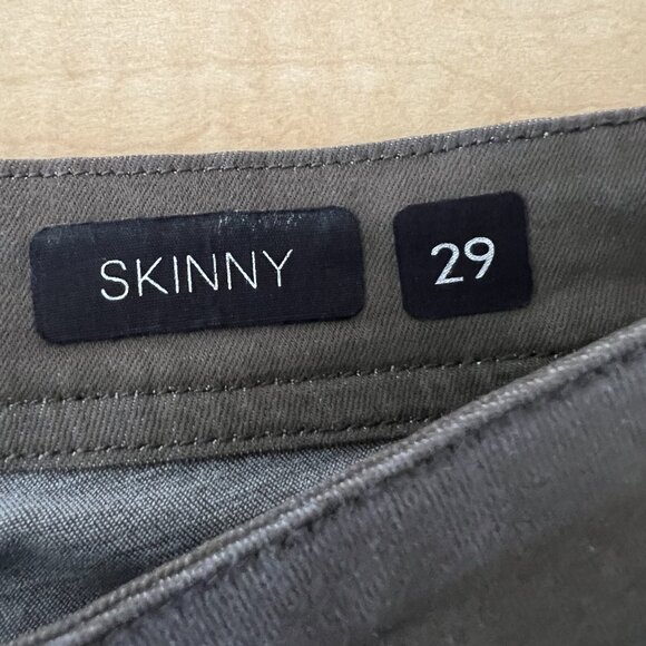 GRACE in LA Women's Jeans Size 29 Skinny Stripe Side Stretch Raw Hem Olive Green - Picture 7 of 13